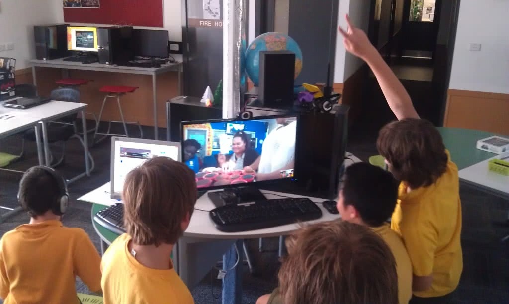 Chatting to the Naenae Computer Clubhouse on Skype.