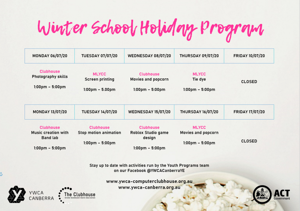 School Holiday Program | YWCA Canberra Clubhouse